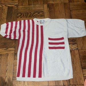 Pink and white sweatshirt